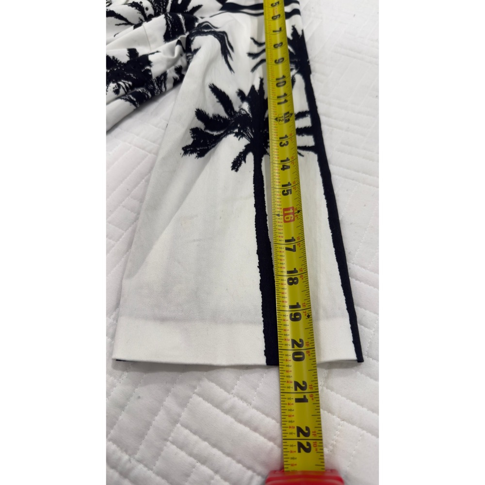 Berek Women Black White Palm Tree Stripe Button Front Tropical Jacket Size M - Picture 8 of 11
